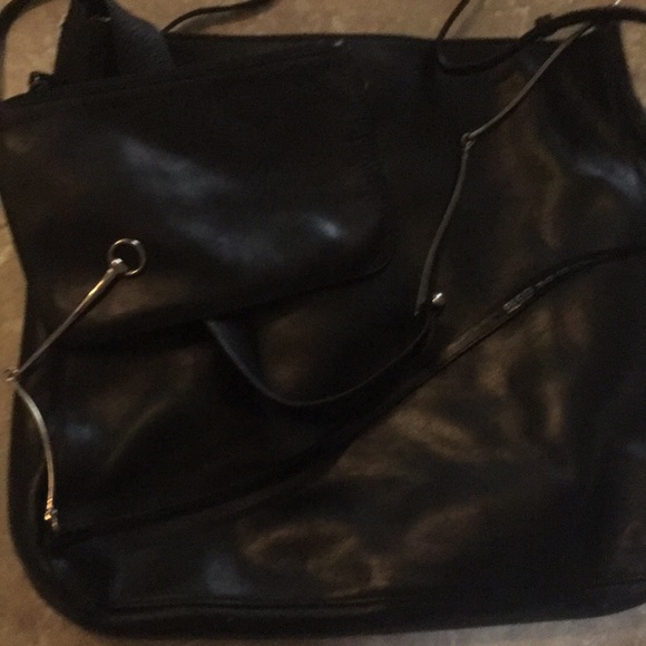 Gucci Vintage Black Leather Bag with altered strap Silver HorseBit Zip T… - Picture 3 of 14